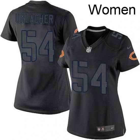 Womens Nike Chicago Bears 54 Brian Urlacher Limited Black Impact NFL Jersey